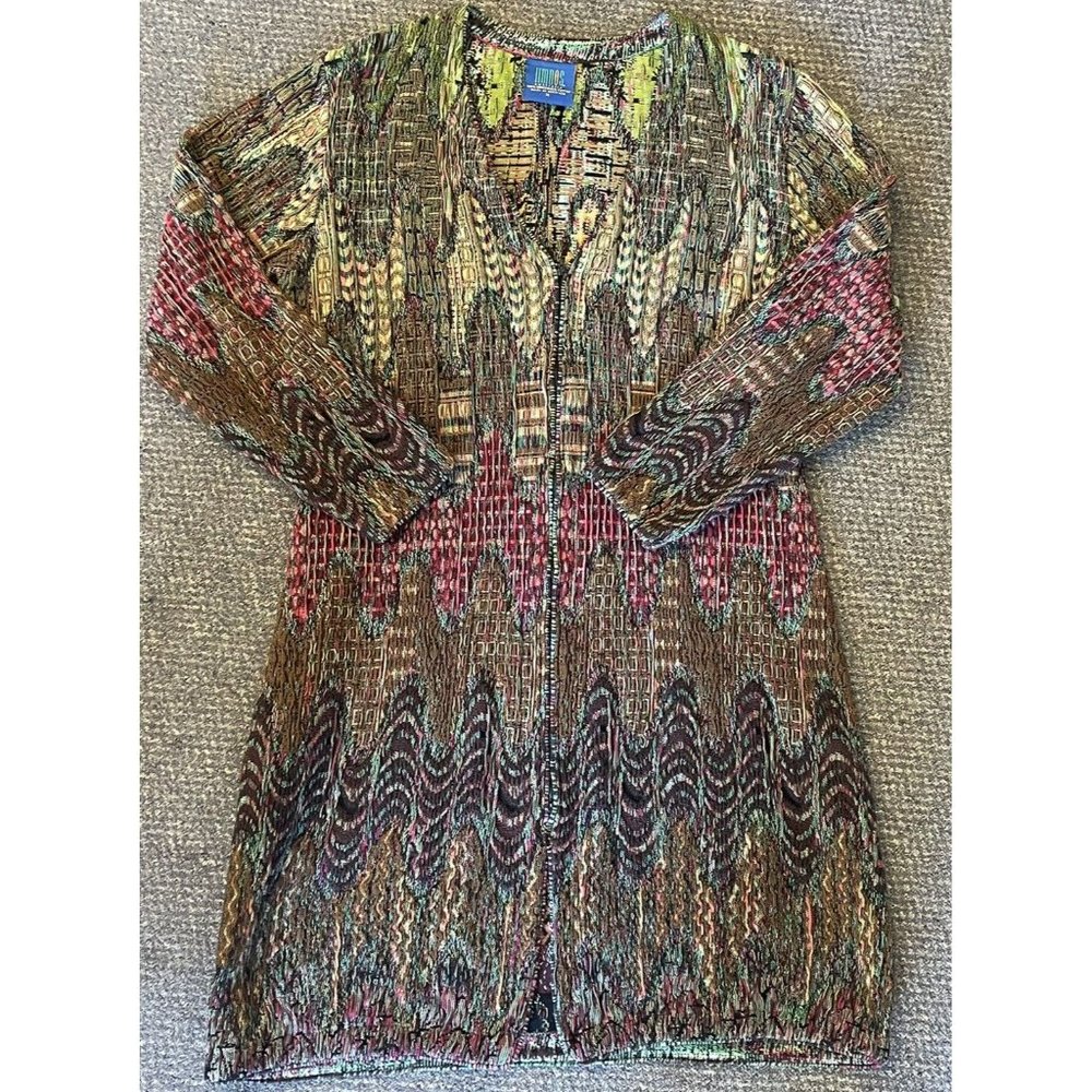 Limnos Australia Cotton Long Sweater Dress Sz Medium Zip-Up| VTG | RARE